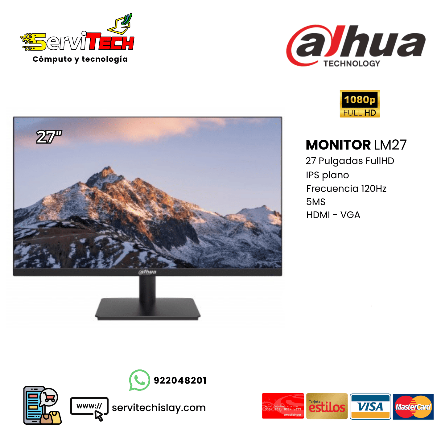 Monitor DAHUA LM27-A211Y 27 pulgadas FHD