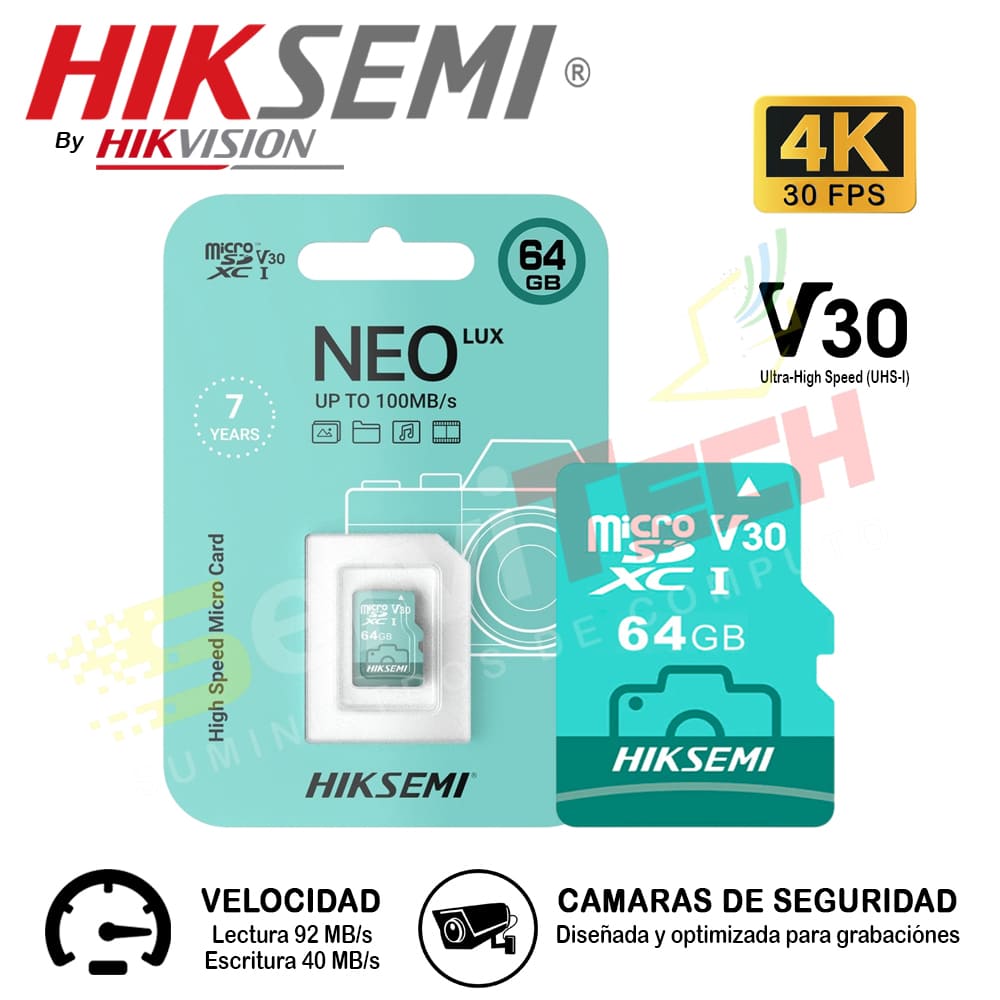 Memoria MicroSD HIKSEMI 64GB NEOlux