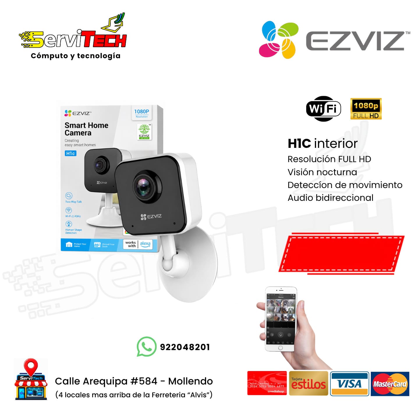 Camara inalambrica EZVIZ H1C Full HD (interior fija)