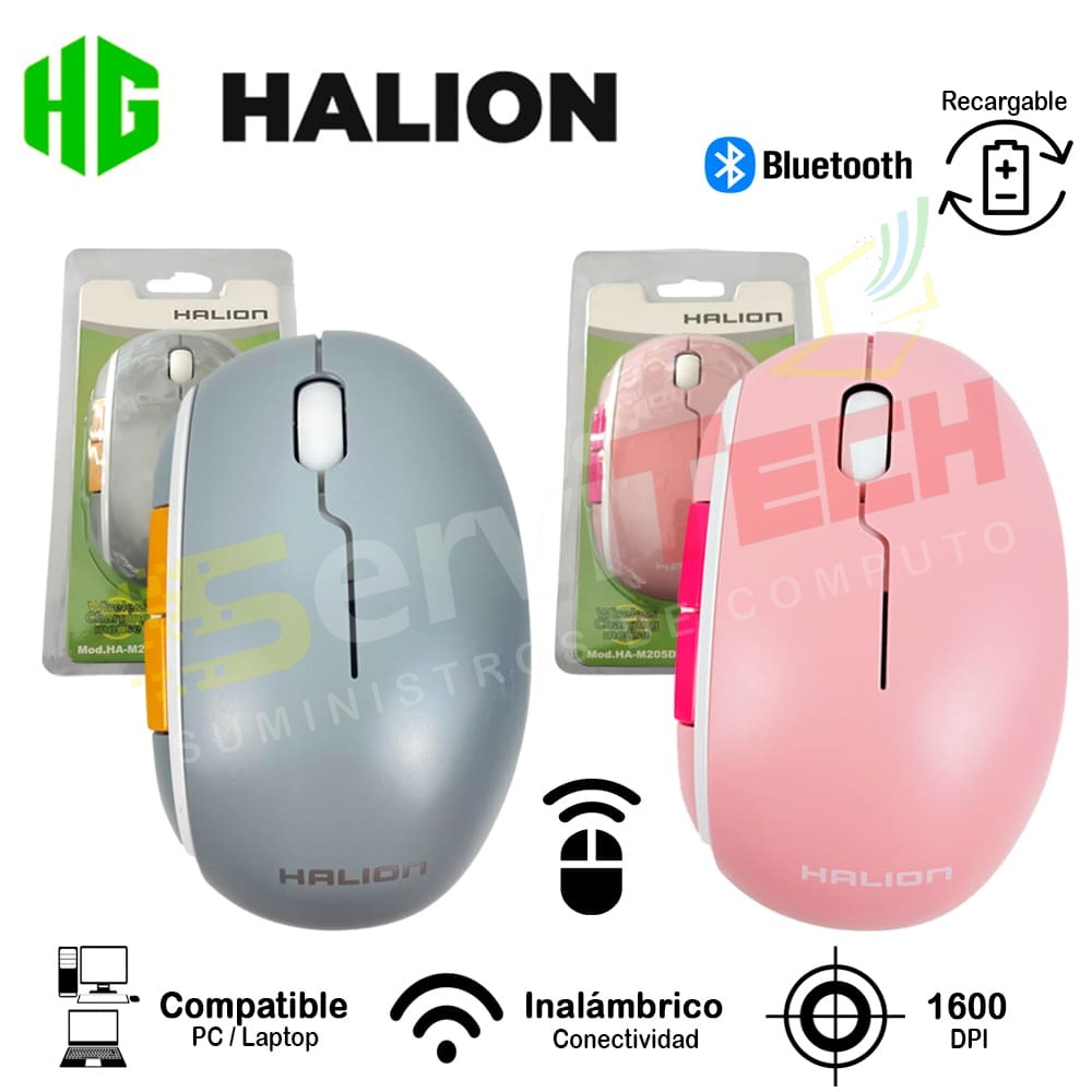 Mouse HALION HA-M205D recargable/bluetooth - inalambrico