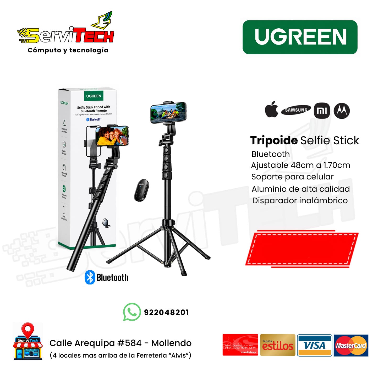 Tripode Selfie Stick Bluetooth UGREEN