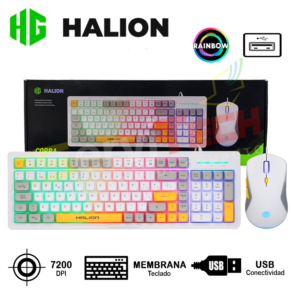 Kit 2 en 1 Teclado/Mouse HALION Cobra K425C - Cableado