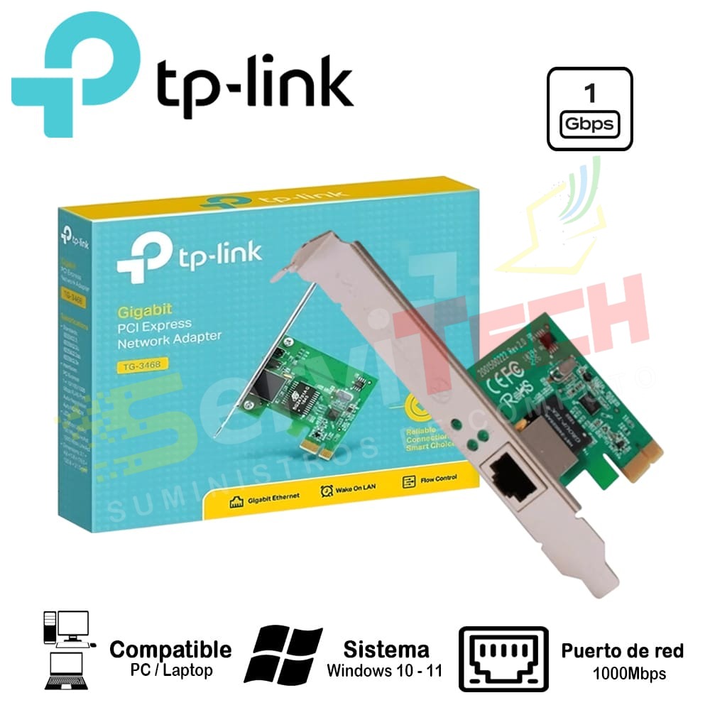 Adaptador de red TPLINK TG-3468 PCI Express Gigabit 100/1000