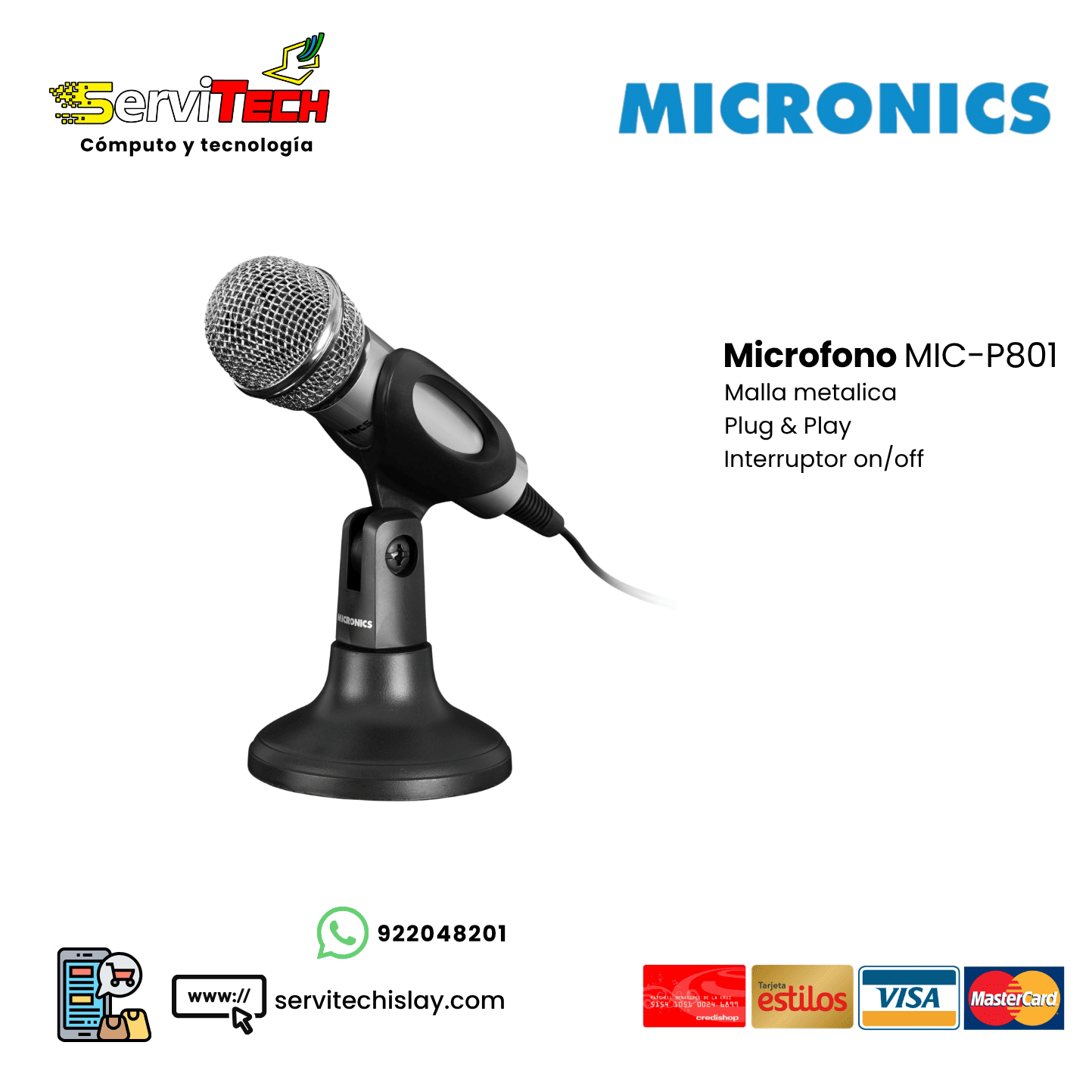 Microfono MICRONICS MIC-P801 PC