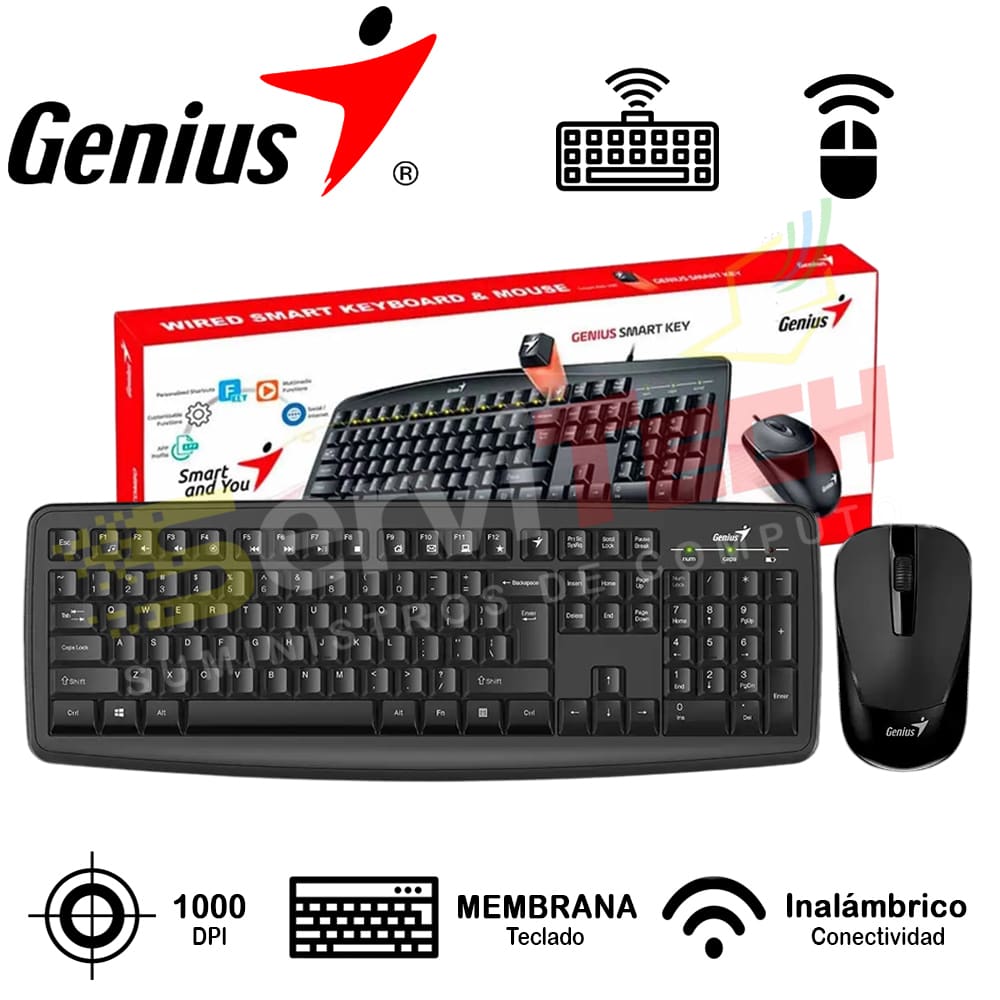 Kit 2 en 1 Teclado/Mouse GENIUS Smart KM-8100 - Inalambrico