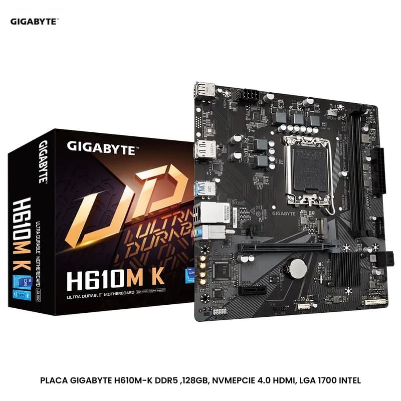 Placa madre GIGABYTE H610MK LGA1700 INTEL 12va a 14va