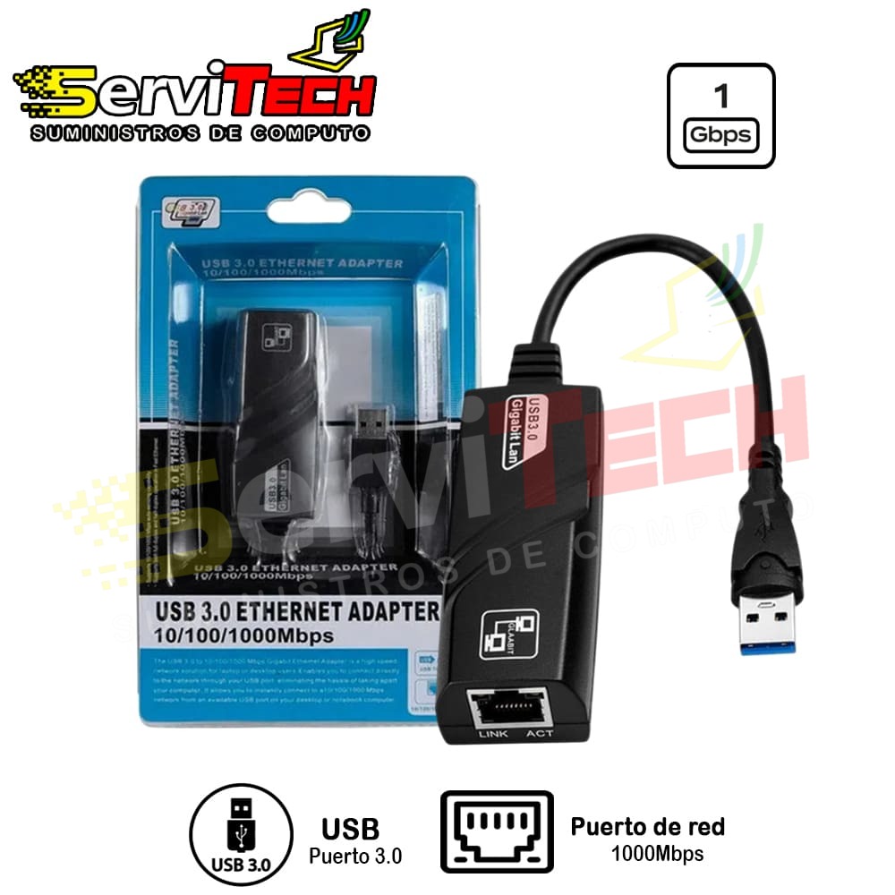 Adaptador USB 3.0 Red Ethernet RJ45 Generico