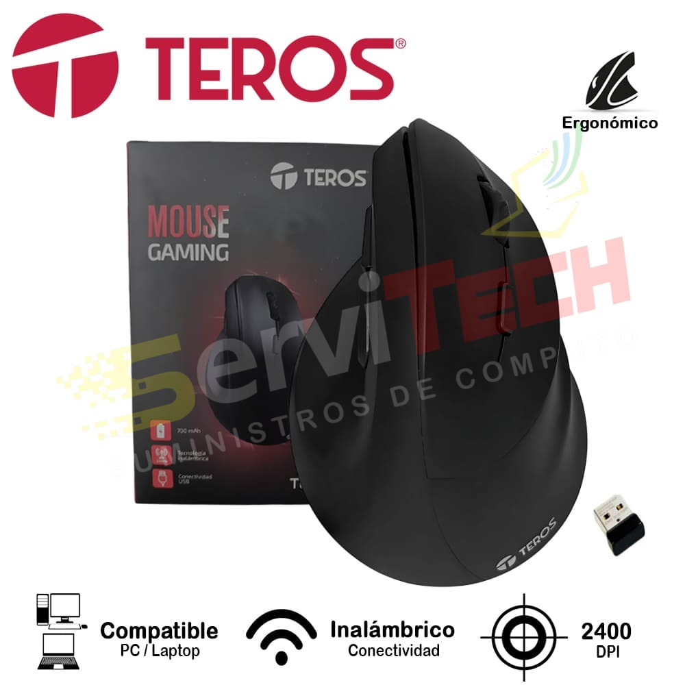 Mouse ergonomico TEROS TE-5169N -  inalambrico