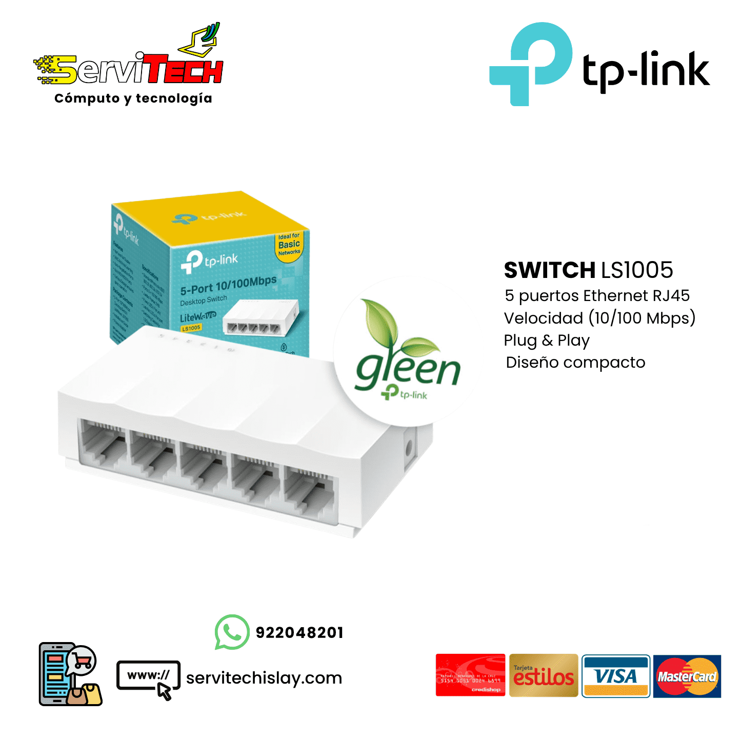 Switch TPLINK LS1005 - 5 puertos 10/100Mbps