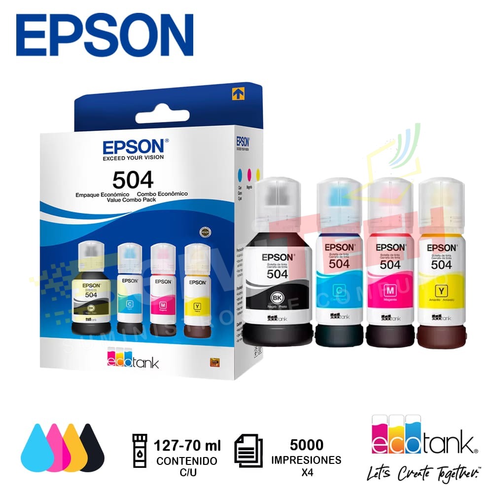 Pack 504 EPSON (Black,Magenta,Cyan,Yelow) 127ml/70ml