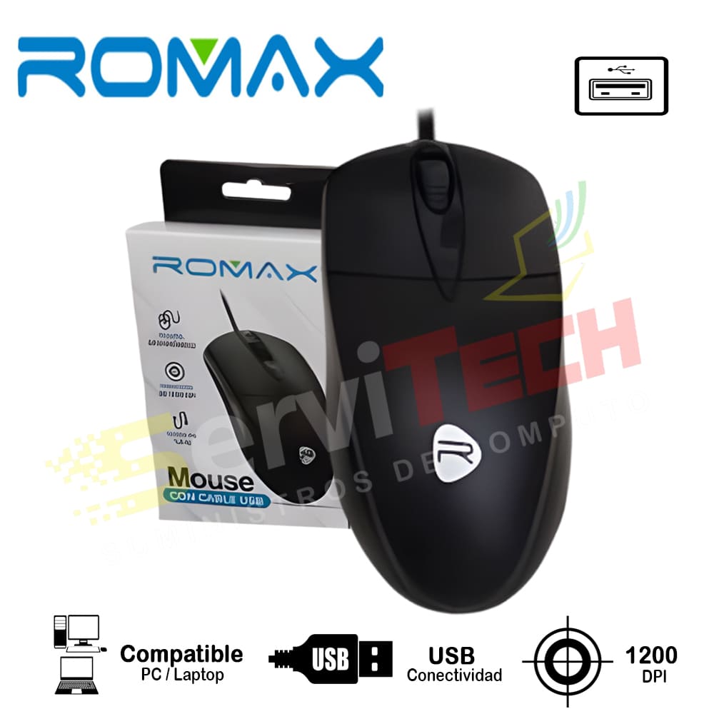 Mouse Optico ROMAX - Cableado USB