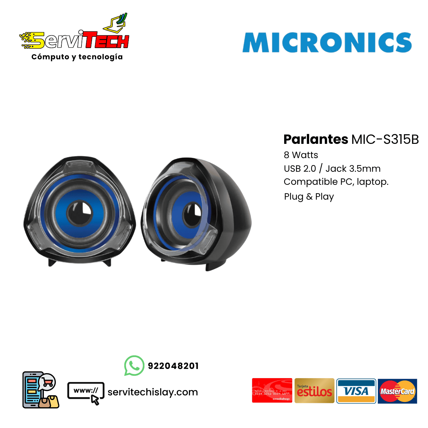 Parlante MICRONICS MIC-S315 para PC