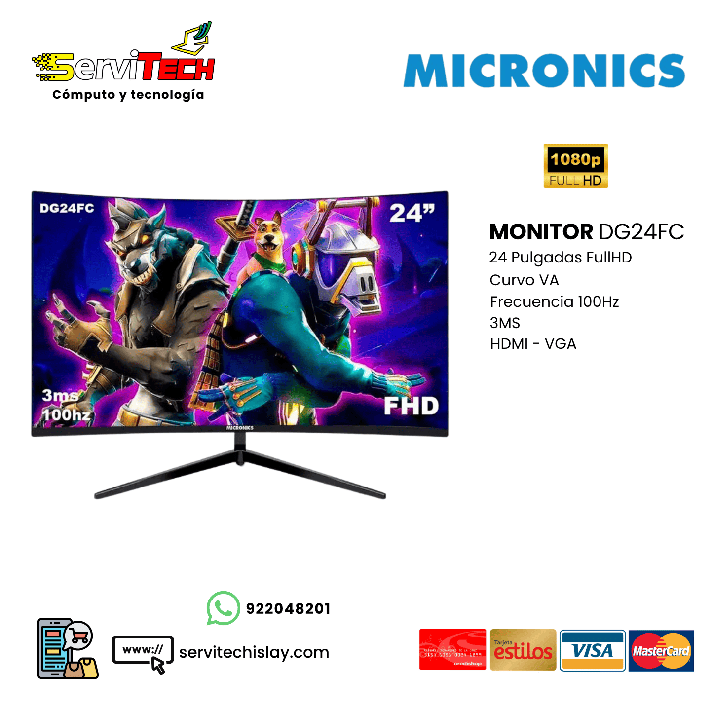 Monitor MICRONICS DG24FC 24´ FULLHD