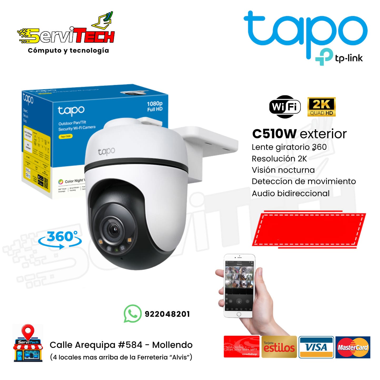 Camara inalambrica TAPO C510W 2K (Exterior Giratoria)