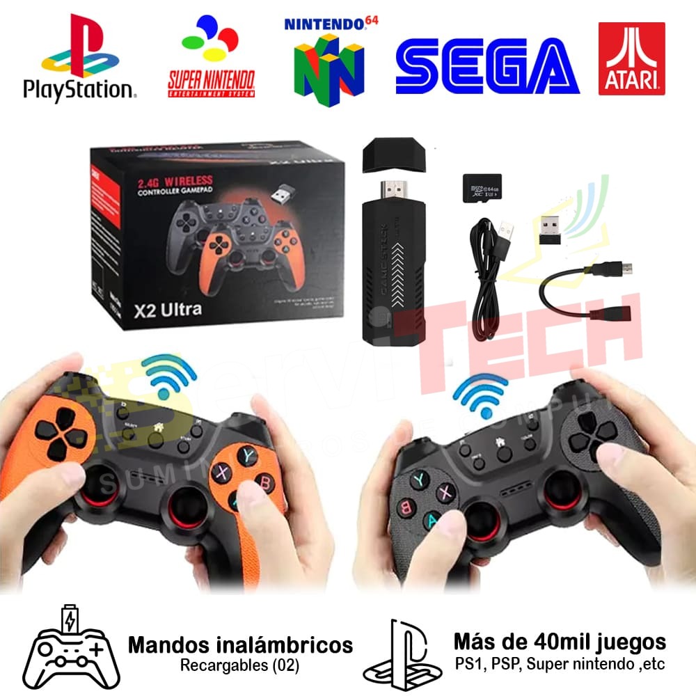 Consola RETRO STICK X2 ultra mandos recargables