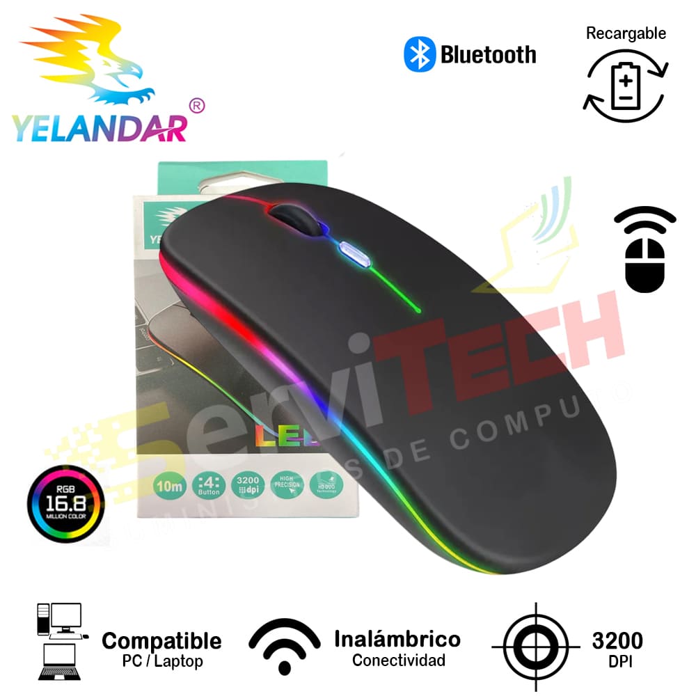 Mouse recargable YELANDAR bluetooth - inalambrico