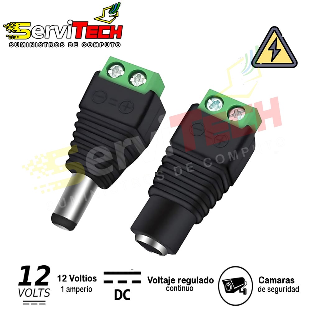 Conector DC camaras Hembra/Macho