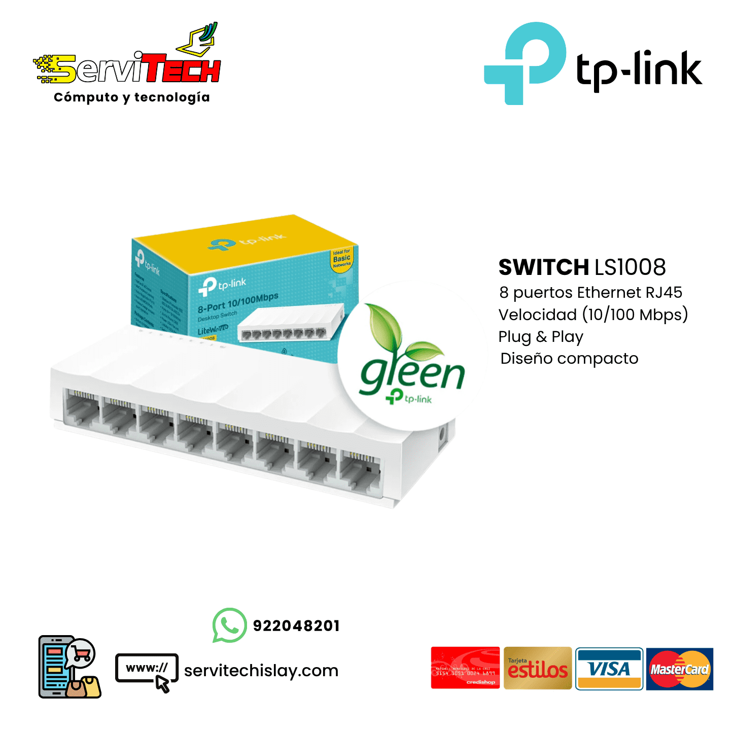 Switch TPLINK LS1008 - 8 puertos 10/100Mbps
