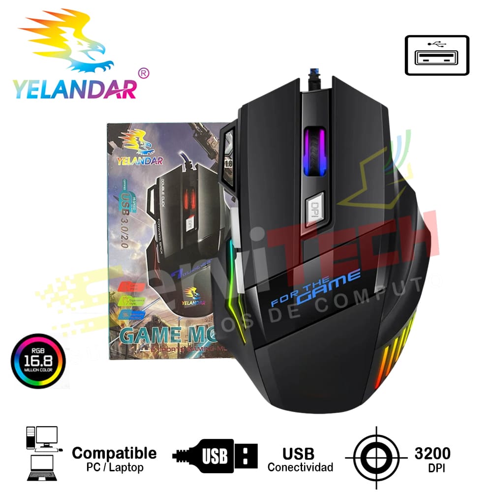 Mouse YELANDAR X7 - Cableado USB
