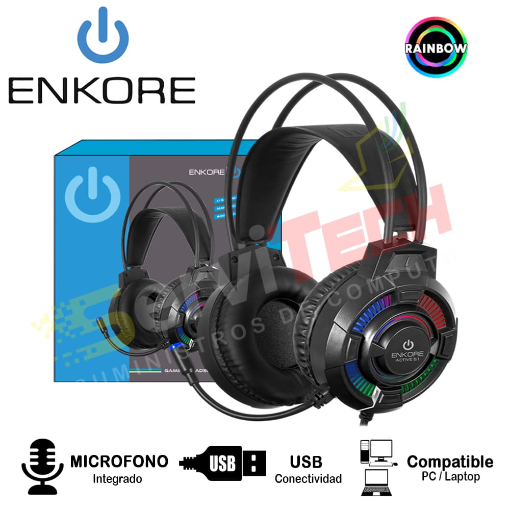 Audifonos Gamer ENKORE Active 5.1 EKHG 1004U-B