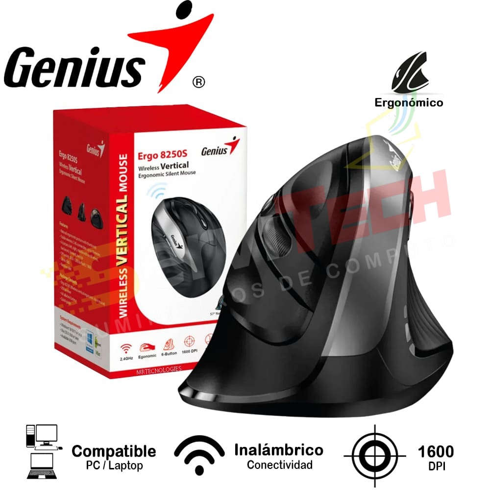 Mouse ergonomico GENIUS ERGUS 8250S - inalambrico