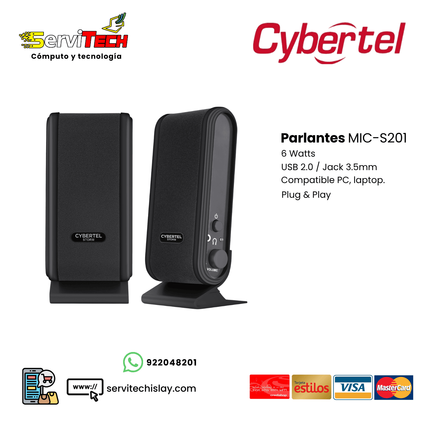 Parlante CYBERTEL CYB-S201 para PC