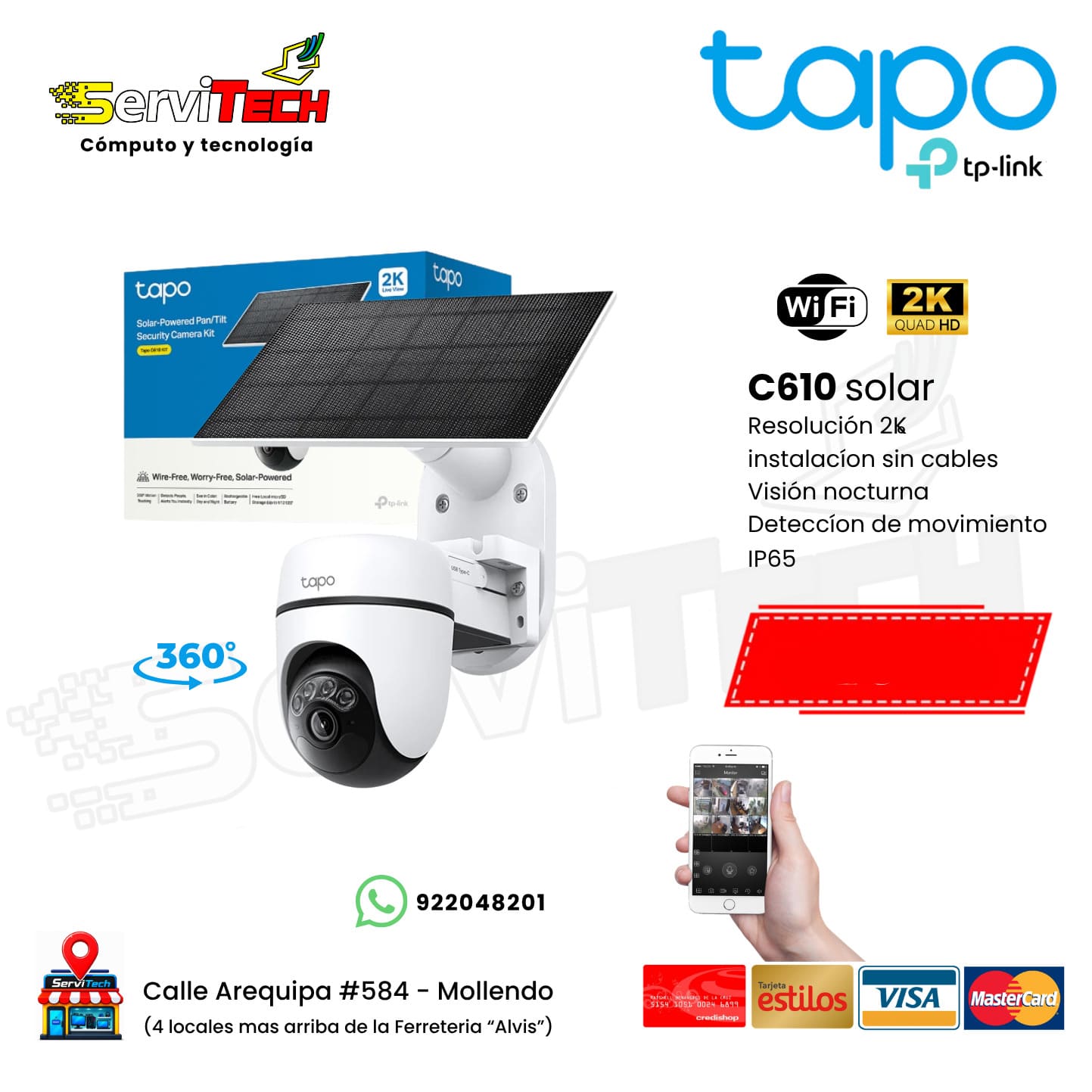 Camara inalambrica Solar TAPO C610 2K (Exterior Giratoria)