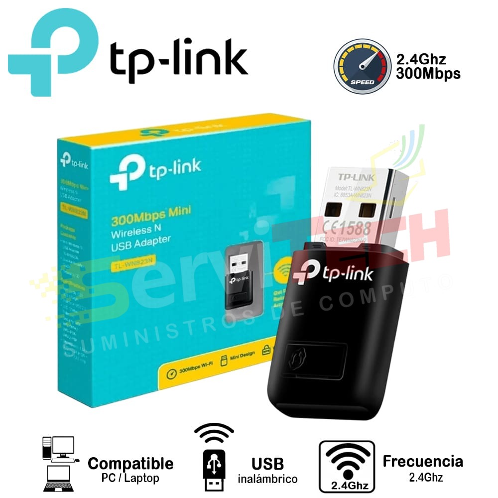 Adaptador inalambrico TPLINK TL-WN823N 300Mbps 2.4Ghz USB