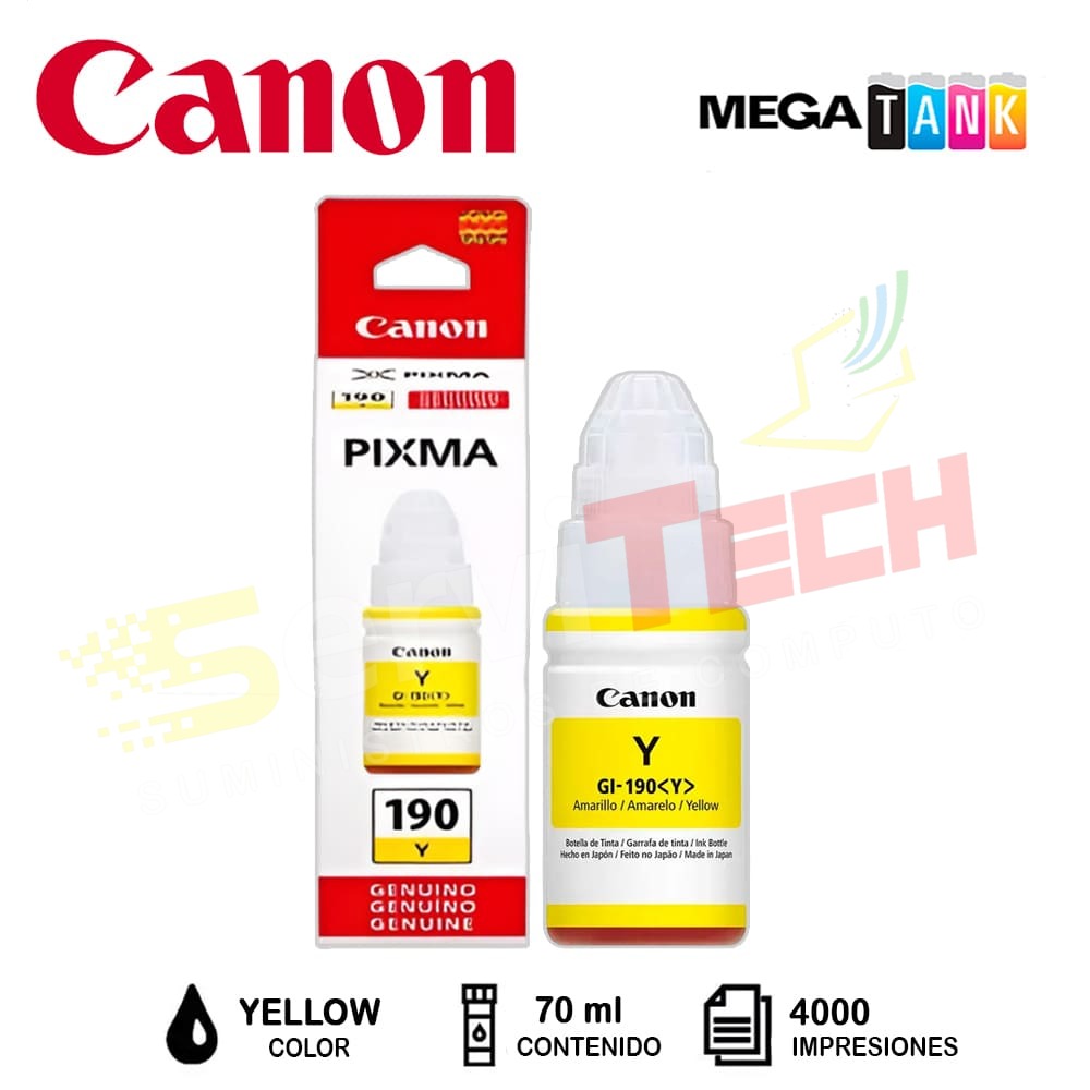Botellas de tinta CANON GI_190 - 70ml / 135ml