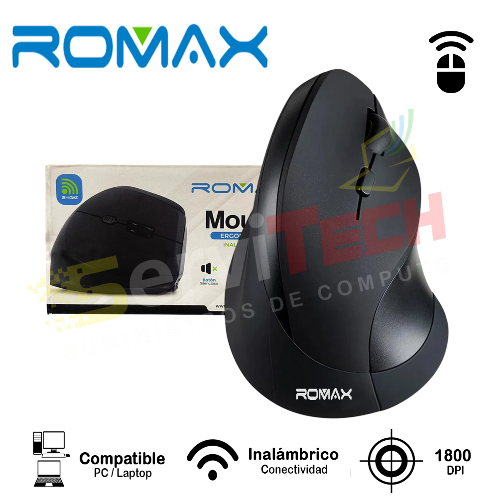 Mouse ergonomico ROMAX TPM0054 -  inalambrico