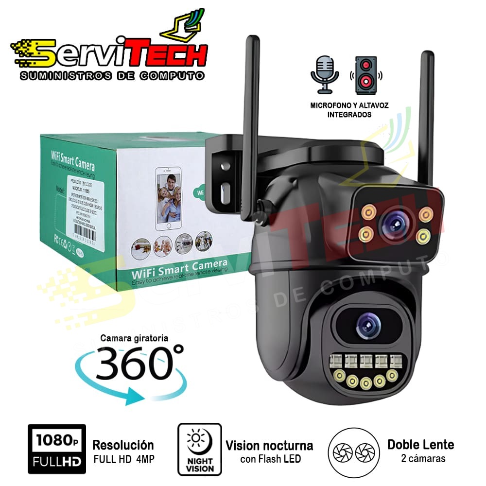 Camara inalambrica GENERIC doble lente 4MP (exterior giratoria)