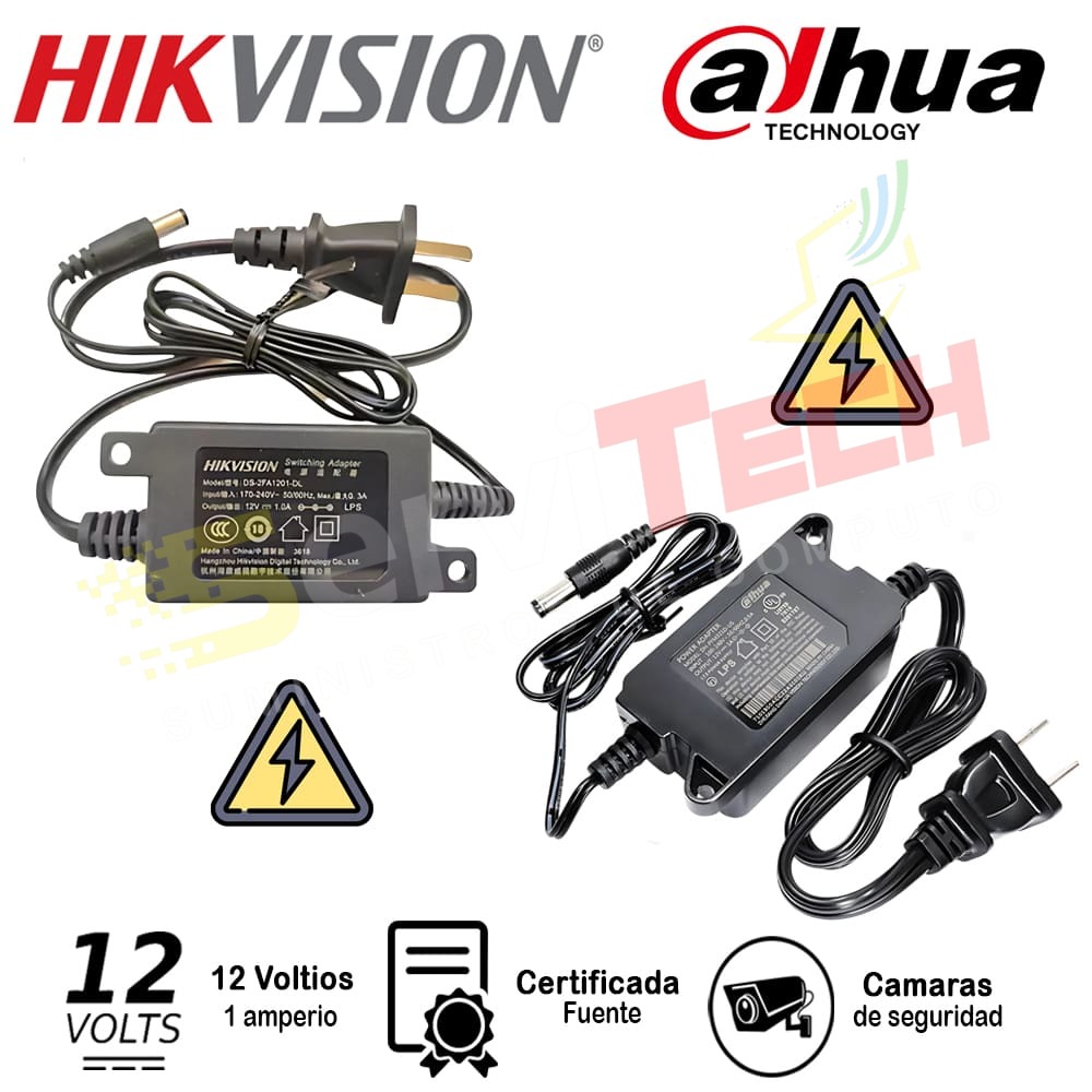 Fuente HIKVISION/DAHUA 12V 1A  (cargador)
