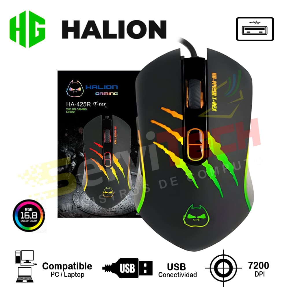 Mouse HALION T-Rex M425R - Cableado
