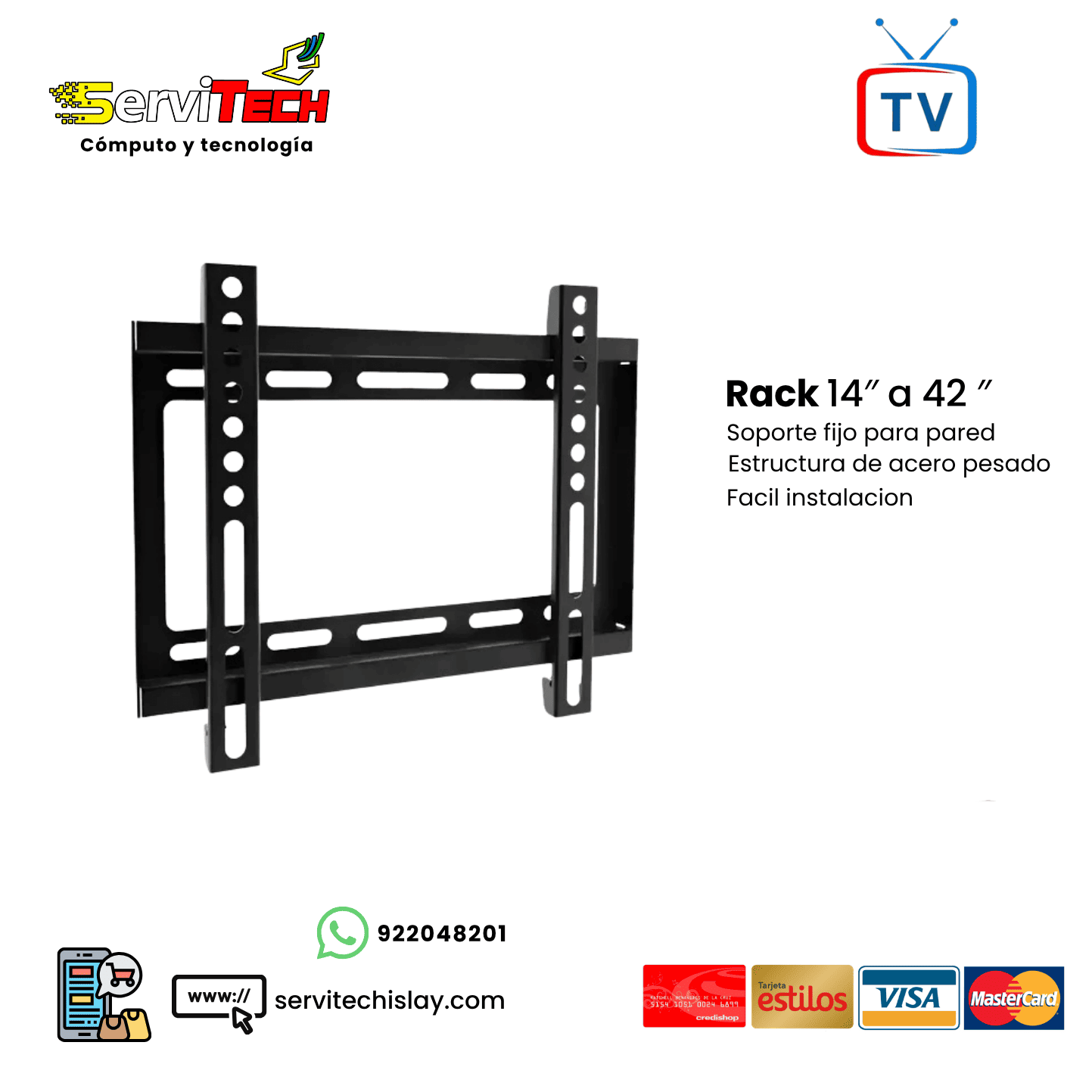 Rack para TV 14″ a 42″ pulgadas