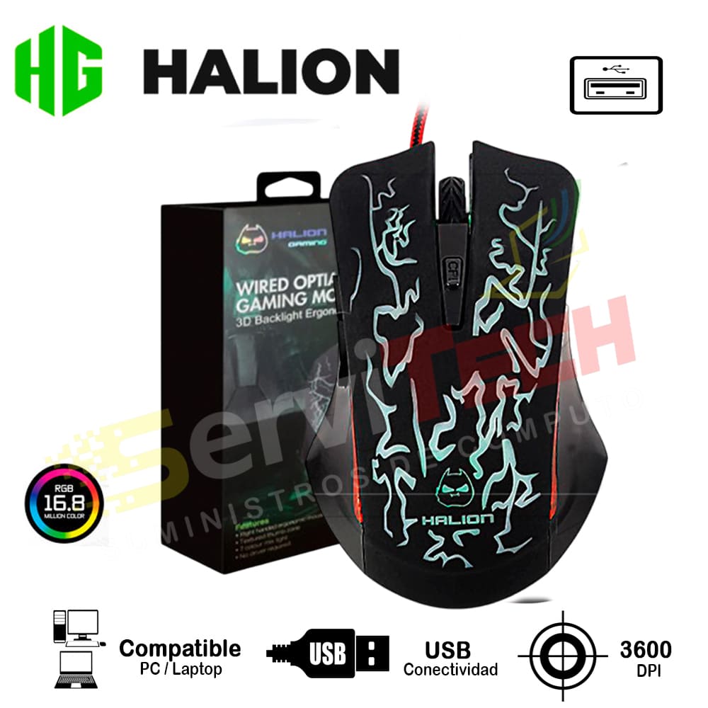 Mouse HALION HA-M930 - Cableado USB